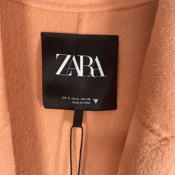 Zara peach oversized coat NWT size S - Picture 9 of 16